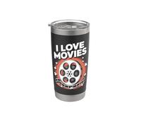 Me encantan las películas Cinema Passion Reel Vaso térmico de acero inoxidable de doble pared