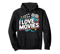 Me encantan Las películas de Palomitas de maíz Reel Cinema Sudadera con Capucha