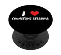Me encantan las sesiones de asesoramiento - Corazón - Terapeuta de terapia PopSockets PopGrip Adhesivo