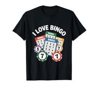 Me encantan Las Tarjetas de Bingo y Las Patatas Fritas Passion Camiseta gráfica económica, Hombre, Negro, XL