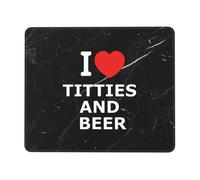Me Encantan Las Tetas Y La Cerveza Alfombrilla De Ratón Agradable Alfombrilla De Escritorio Bordes Cosidos Mousepad para Oficina Pc Hogar 25X30Cm
