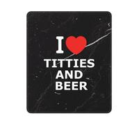 Me Encantan Las Tetas Y La Cerveza Mouse Pad Lavable Alfombrilla De Ratón Bordes Cosidos Mousepad para Pc Oficina Gaming 25X30Cm