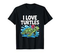 Me encantan las tortugas, lindo toque de hibisco tropical Camiseta