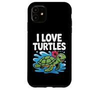 Me encantan las tortugas, lindo toque de hibisco tropical Carcasa para iPhone 11