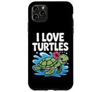Me encantan las tortugas, lindo toque de hibisco tropical Carcasa para iPhone 11 Pro Max