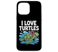 Me encantan las tortugas, lindo toque de hibisco tropical Carcasa para iPhone 13 Pro Max