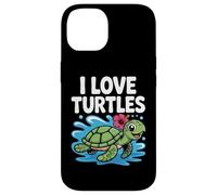 Me encantan las tortugas, lindo toque de hibisco tropical Carcasa para iPhone 14