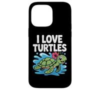 Me encantan las tortugas, lindo toque de hibisco tropical Carcasa para iPhone 14 Pro Max