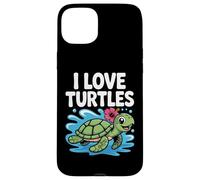 Me encantan las tortugas, lindo toque de hibisco tropical Carcasa para iPhone 15 Plus