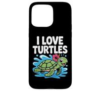 Me encantan las tortugas, lindo toque de hibisco tropical Carcasa para iPhone 15 Pro Max