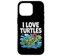 Me encantan las tortugas, lindo toque de hibisco tropical Carcasa para iPhone 16 Pro
