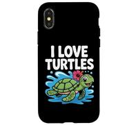 Me encantan las tortugas, lindo toque de hibisco tropical Carcasa para iPhone X/XS