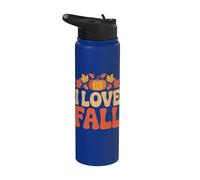 Me encantan las vibraciones de la cosecha de hojas de calabaza en otoño Stainless Steel Insulated Water Bottle