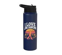 Me encantan las vibraciones de la música country retro en línea Stainless Steel Insulated Water Bottle