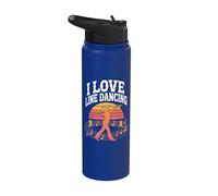 Me encantan las vibraciones de la música country retro en línea Stainless Steel Insulated Water Bottle