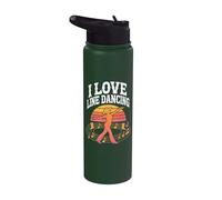 Me encantan las vibraciones de la música country retro en línea Stainless Steel Insulated Water Bottle