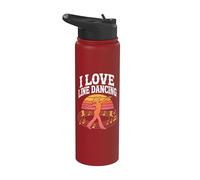 Me encantan las vibraciones de la música country retro en línea Stainless Steel Insulated Water Bottle