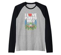 Me encantan las vibraciones tropicales de Coqui Frog de Puerto Rico Camiseta Manga Raglan
