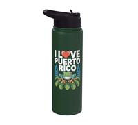 Me encantan las vibraciones tropicales de Coqui Frog de Puerto Rico Stainless Steel Insulated Water Bottle
