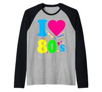 Me encantan los 80 años ochenta Camiseta Manga Raglan
