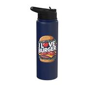 Me encantan los amantes de las hamburguesas, jugosas y deliciosas empanadas Stainless Steel Insulated Water Bottle