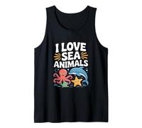 Me encantan los Animales Marinos, la Fauna Marina, Linda. Camiseta sin Mangas