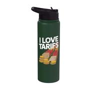 Me encantan los aranceles Comercio Política Humor Stainless Steel Insulated Water Bottle
