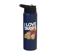 Me encantan los aranceles Comercio Política Humor Stainless Steel Insulated Water Bottle