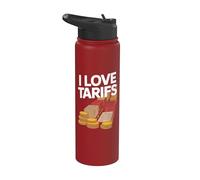 Me encantan los aranceles Comercio Política Humor Stainless Steel Insulated Water Bottle