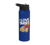 Me encantan los aranceles Comercio Política Humor Stainless Steel Insulated Water Bottle