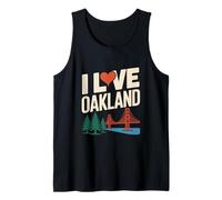 Me encantan los árboles del corazón del puente de Oakland City Camiseta sin Mangas