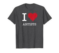 Me encantan los Artistas, me encantan los Artistas Camiseta, Hombre, Jaspeado Oscuro, L
