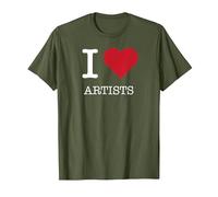Me encantan los Artistas, me encantan los Artistas Camiseta, Hombre, Verde Oliva, L
