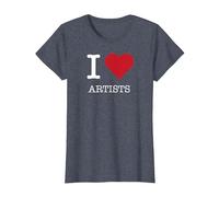 Me encantan los Artistas, me encantan los Artistas Camiseta, Mujer, Azul Jaspeado, L