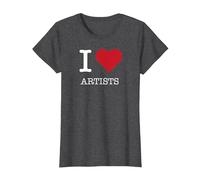 Me encantan los Artistas, me encantan los Artistas Camiseta, Mujer, Jaspeado Oscuro, L