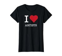 Me encantan los Artistas, me encantan los Artistas Camiseta, Mujer, Negro, L