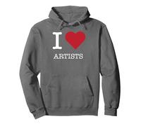 Me encantan los Artistas, me encantan los Artistas Sudadera con Capucha, Unisex para Adultos, Asfalto, L