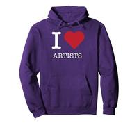 Me encantan los Artistas, me encantan los Artistas Sudadera con Capucha, Unisex para Adultos, Morado, L