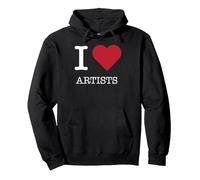 Me encantan los Artistas, me encantan los Artistas Sudadera con Capucha, Unisex para Adultos, Negro, L