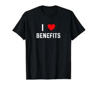 Me encantan los Beneficios - Heart HR Recursos Humanos Job Job Boss Manager Camiseta gráfica económica, Hombre, Negro, L