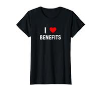 Me encantan los Beneficios - Heart HR Recursos Humanos Job Job Boss Manager Camiseta gráfica económica, Mujer, Negro, S