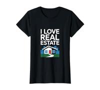 Me encantan los Bienes raíces Apasionado Realty Camiseta gráfica económica, Mujer, Negro, L