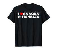 Me encantan los bocadillos y Las baratijas, Cosas Divertidas y Lindas favoritas en Forma de corazón Camiseta