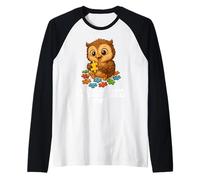 Me encantan los búhos y los Rompecabezas para Amantes de los búhos, Divertidos y Lindos Camiseta Manga Raglan