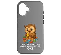 Me encantan los búhos y los Rompecabezas para Amantes de los búhos, Divertidos y Lindos Carcasa para iPhone 16