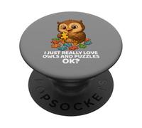 Me encantan los búhos y los Rompecabezas para Amantes de los búhos, Divertidos y Lindos PopSockets PopGrip Adhesivo