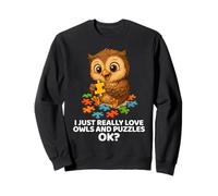 Me encantan los búhos y los Rompecabezas para Amantes de los búhos, Divertidos y Lindos Sudadera