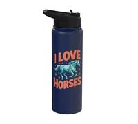 Me encantan los caballos, equitación, espíritu alegre Stainless Steel Insulated Water Bottle