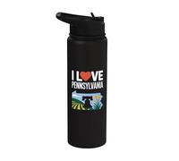 Me encantan los campos de campanas de la libertad de Pensilvania Stainless Steel Insulated Water Bottle