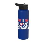 Me encantan los cangrejos Ocean Marine Life Lovers Stainless Steel Insulated Water Bottle